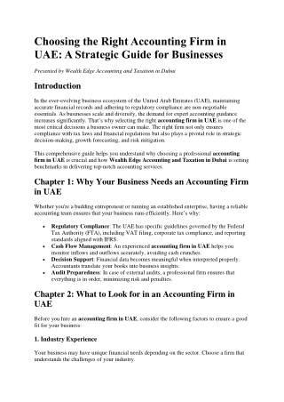 Accounting Firm in UAE