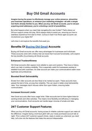 198k How To Buy Old Gmail Accounts  USA 2022