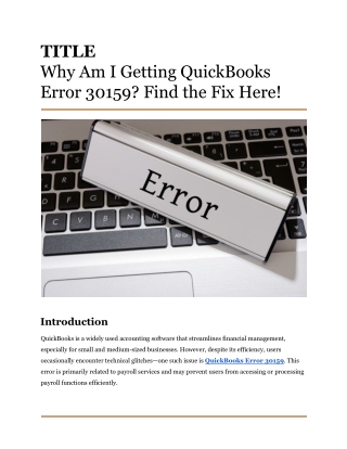 Why Am I Getting QuickBooks Error 30159_ Find the Fix Here!
