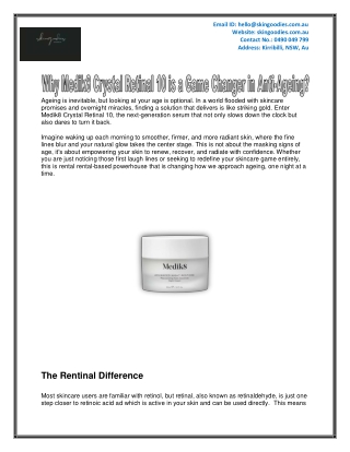 Why Medik8 Crystal Retinal 10 is a Game Changer in Anti