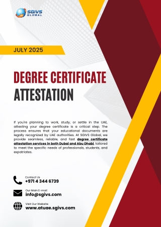 Degree Certificate Attestation in Dubai & Abu Dhabi – SGIVS Global