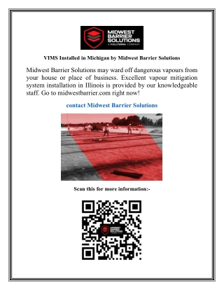 VIMS Installed in Michigan by Midwest Barrier Solutions