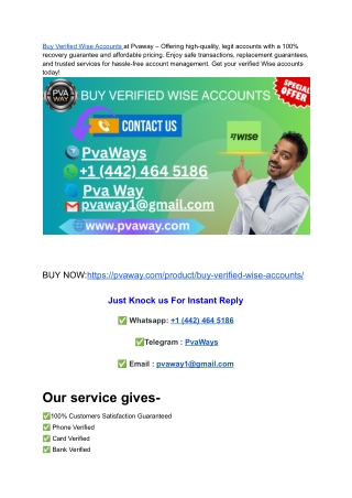 Top 15 Sites To Buy, Verified Wise Account In 2026