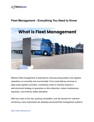 Fleet Management _ Everything You Need to Know