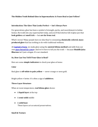 The Hidden Truth Behind Ghee in Supermarkets Is Yours Real or Just Yellow