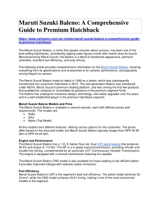 Maruti Suzuki Baleno
