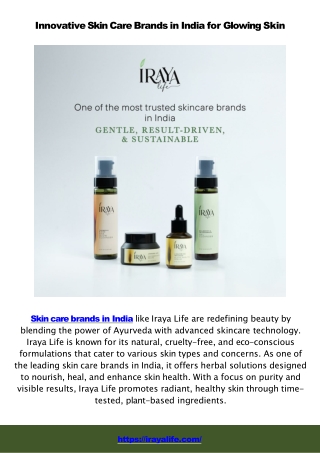 Exploring Leading Skin Care Brands in India and Their Best Face Care Products