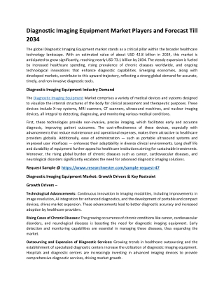 Diagnostic Imaging Equipment Market Report: 2034 Analysis