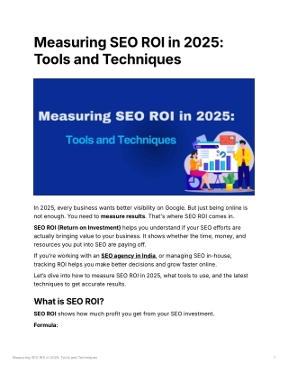 Measuring SEO ROI in 2025: Tools and Techniques