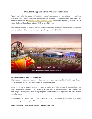 Thrills, Chills & Giggle Fits: A Summer Adventure Made for Kids!