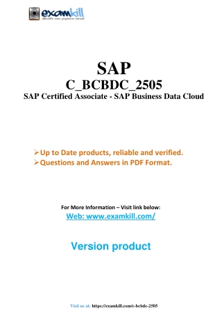 C_BCBDC_2505 SAP BPI with S/4HANA Cloud PDF 2025 Demo