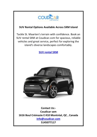 SUV Rental Options Available Across SXM Island