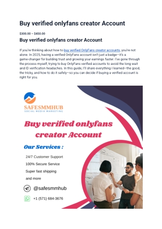 How to avoid scams when Buy verified onlyfans creator Account online_