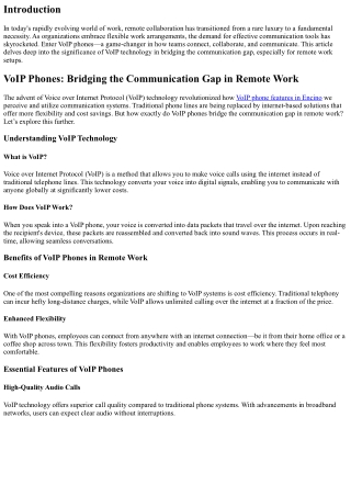 VoIP Phones: Bridging the Communication Gap in Remote Work