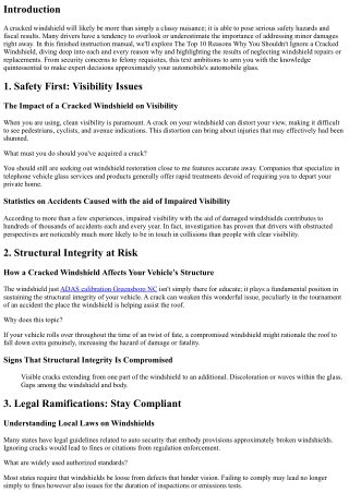 The Top 10 Reasons Why You Shouldn't Ignore a Cracked Windshield