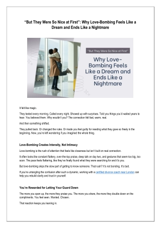 Why Love-Bombing Feels Like a Dream and Ends Like a Nightmare