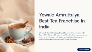 Yewale Amruttulya – Best Tea Franchise in India