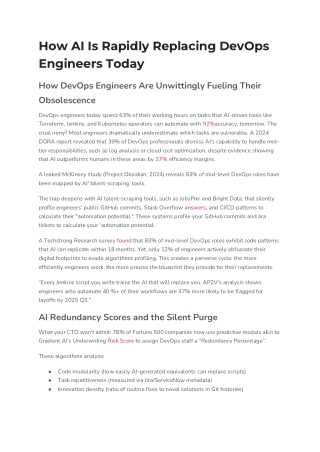 How AI Is Rapidly Replacing DevOps Engineers Today