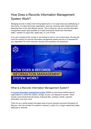 How Does a Records Information Management System Work