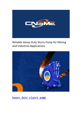 Durable Horizontal Slurry Pump Designed for Heavy Duty Slurry Transport