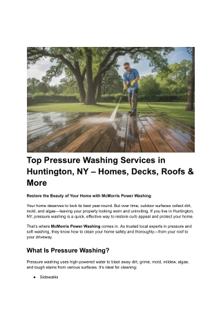 Post 23 - Top Pressure Washing Services in Huntington, NY