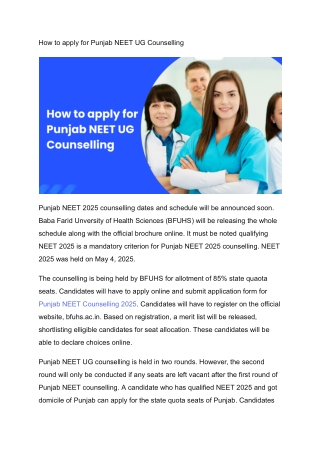 How to apply for Punjab NEET UG Counselling - Google Docs
