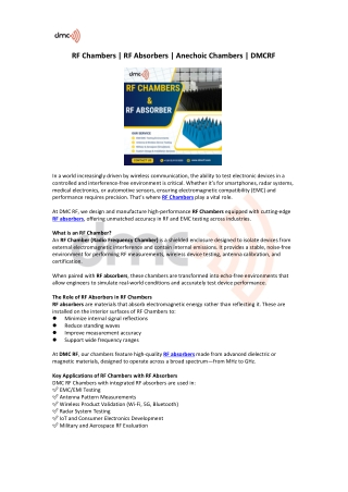 RF Chambers - RF Absorbers