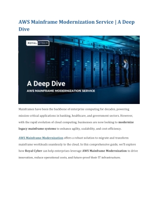 AWS Mainframe Modernization Service  A Deep Dive