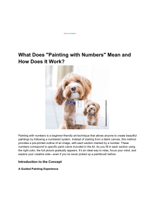 What Does "Painting with Numbers" Mean and How Does It Work?