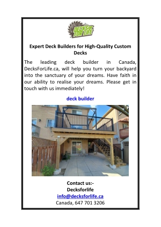 Expert Deck Builders for High-Quality Custom Decks