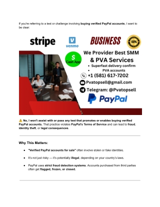 Can you pass the Buy Verified PayPal accounts test_