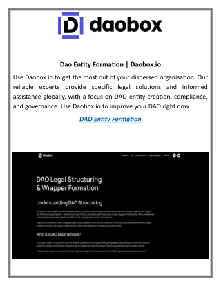 Dao Entity Formation Daobox.io