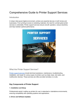 Complete Printer Setup, Repair & Technical Support