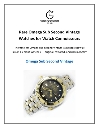 Omega Sub Second Vintage