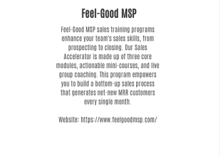 Feel-Good MSP