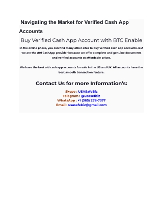 Buy Verified Cash App Account - USA Safe Biz