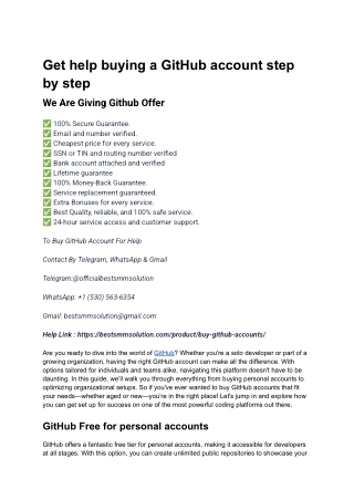 Get help buying a GitHub account step by step