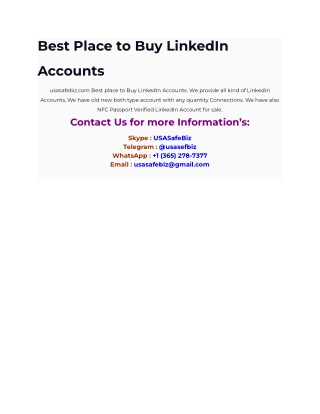 Buy LinkedIn Accounts - Delivery Time within 24 hours