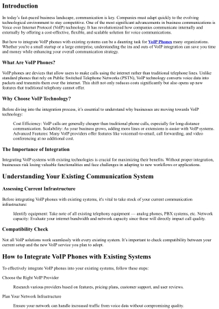 How to Integrate VoIP Phones with Existing Systems