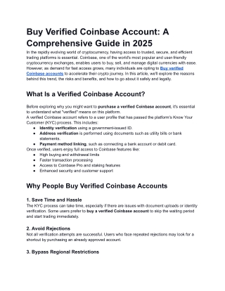 Buy Verified Coinbase Account_ A Comprehensive Guide in 2025