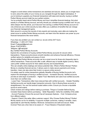 Buy Verified Perfect Money Accounts