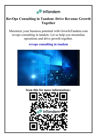 RevOps Consulting in Tandem Drive Revenue Growth Together