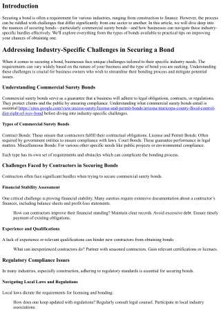 Addressing Industry-Specific Challenges in Securing a Bond