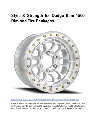 Style & Strength for Dodge Ram 1500 Rim and Tire Packages