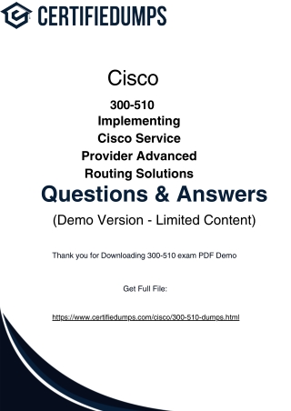 300-510 Dumps PDF 2025 – Updated & Verified Content