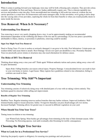 Understanding the Tree Service Spectrum: From Trimming to Complete Removal