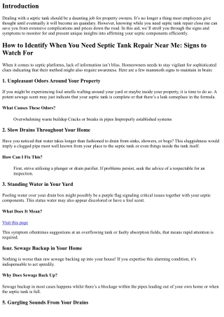 How to Identify When You Need Septic Tank Repair Near Me: Signs to Watch For