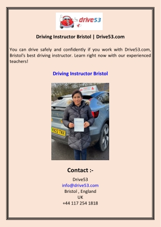 Driving Instructor Bristol  Drive53.com