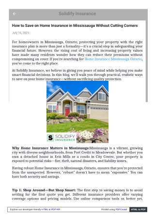 Home Insurance Mississauga Ontario