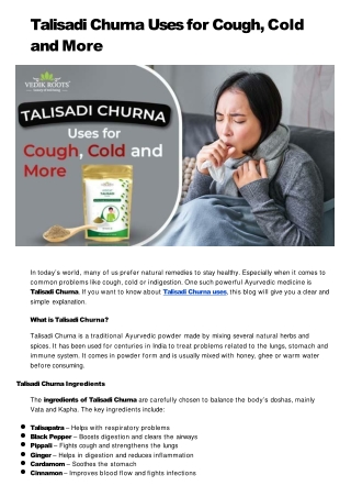 Talisadi Churna Uses for Cough, Cold and More